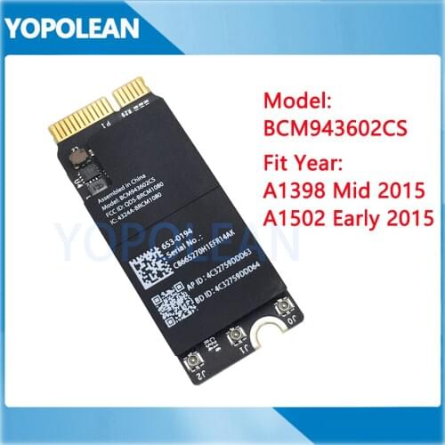 Original 2015 Year BCM943602CS Wifi Bluetooth 4.1 Card For Macbook Pro 13" 15" Retina A1502 A1398 802.11ac 653-0194