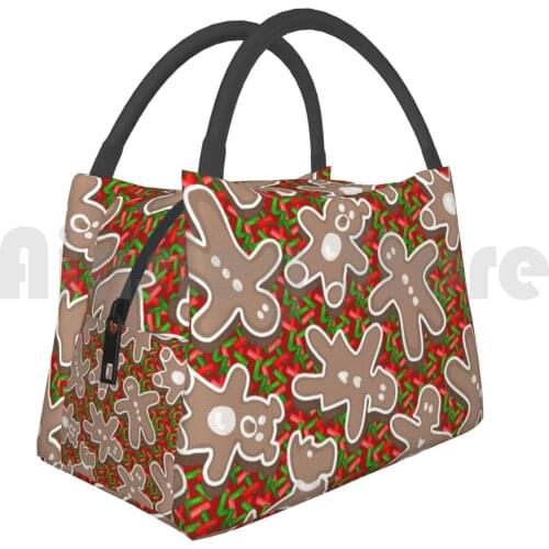 Portable Insulation Bag Christmas Gingerbread Cookies 816 Baking Great Britain London England Dessert Sweets