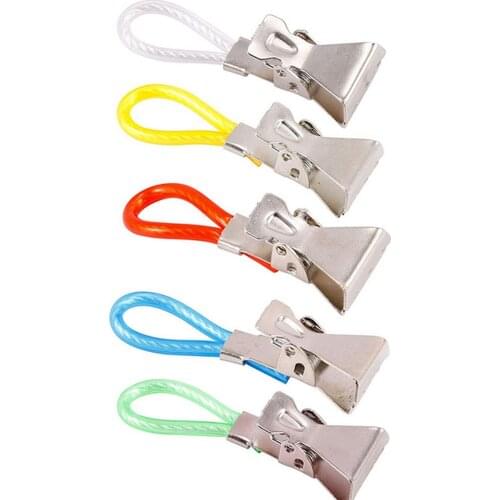 Towel Hanging Clips Kitchen Metal Hooks Loops Hanger Clothes Clip on Pegs 5pcs
