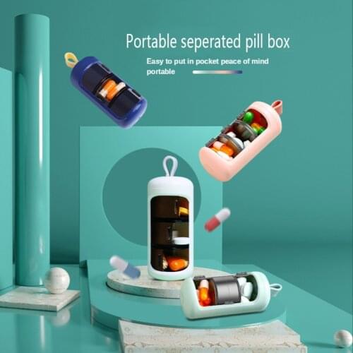 Portable Pill box 3 compartments pill storage box large capacity mini portable travel medicine compact sealed box