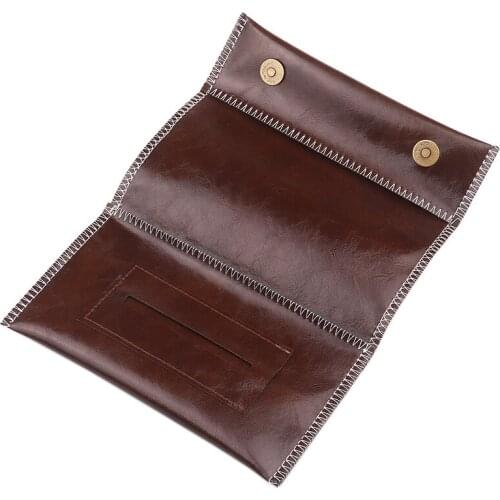 Portable Leather Tobacco Storage Bag Zipper Pouch Buckle Herb Pouch Case Bag Cover 3 Colors