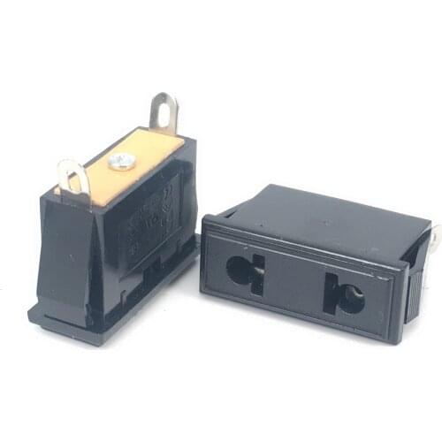 Chassis Female 2PIN AC US Nema 1-15R Inline Socket Plug Adapter Industrial Power Connector Supply Output Outlet 10A/250V socke