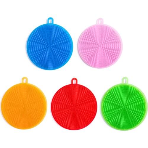 1PC Kitchen Accessories Silicone Dish Washing Brush Bowl Pot Pan Wash Cleaning Brushes Cooking Tool Cleaner