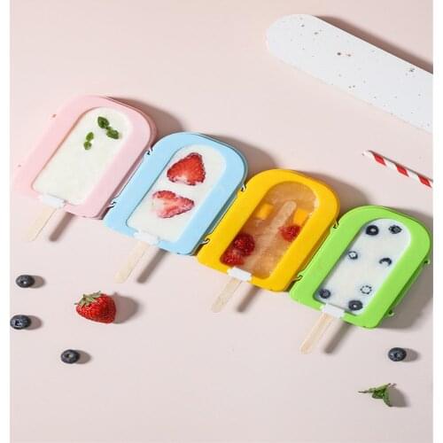 Silicone Ice Cream Mould Ice Cube Tray Popsicle Barrel Diy Mold Dessert Ice Cream Mold with 10pcs Popsicle Stick