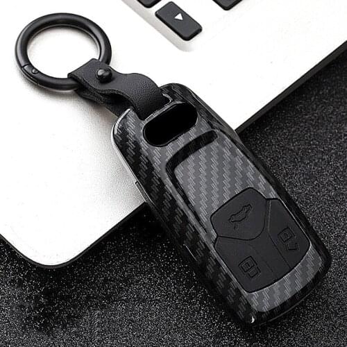 Silicone Carbon Fiber Car Key Case Fob holder For Audi A1 A3 A3 8P 8L 8V S3 RS3 Q3 Q7 S3 TT Matte Cover KeyChain Car Accessories
