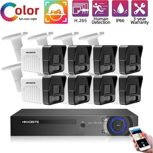 H.265 8 Channel 5M-N DVR Kit CCTV Security 8PCS 5.0MP SONY HD 6 in 1 Camera Room/Street P2P Video Surveillance System Set