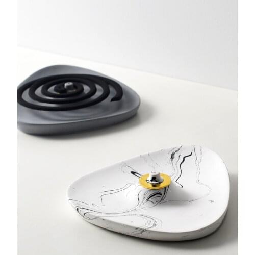 Nordic Home And Living Room Decor Light Luxury Cement Mosquito Coil Stand Concrete Incense Burner Stick Holder Wedding Gift