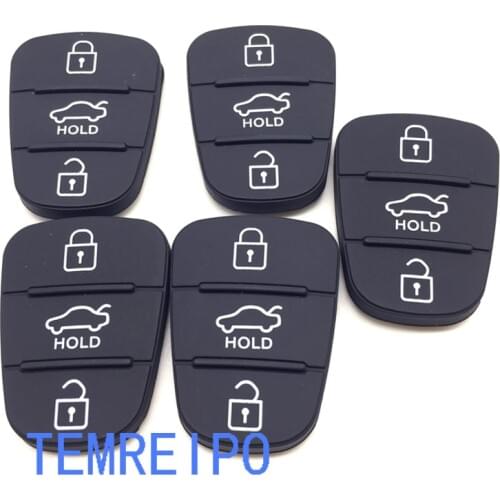 20pcs/lot 3 Buttons Silica Gel Replacement Key Shell Case Pad Button For Hyundai i20 i30 ix35 for KIA K2 K5 Rubber Cover