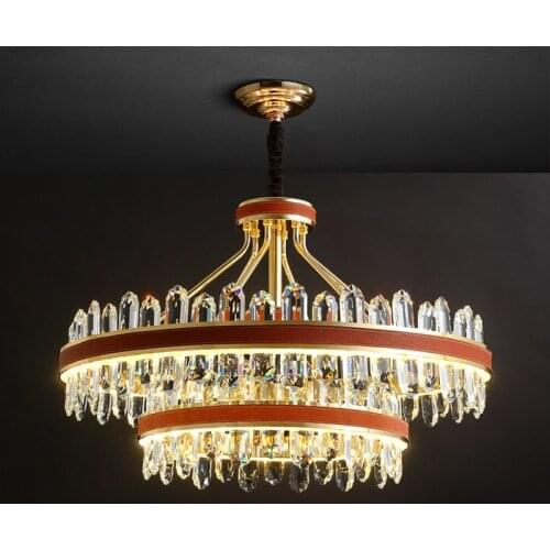 LED Postmodern Crystal Leather Designer Suspension Luminaire Lampen Pendant Lights.Pendant Lamp.Pendant light For Dinning Room