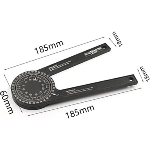 Angle Rule Protractor Angle Gauge Angle Measurement Tool for Woodworking/Carpenter/Construction, Aluminum Ruler 360 Degrees