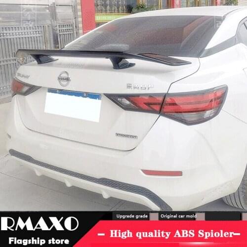For Nissan Sentra Sedan Universal TF Spoiler 2019-2021 SYLPHY Spoiler ABS plastic Material Car Rear Wing Color Rear Spoiler
