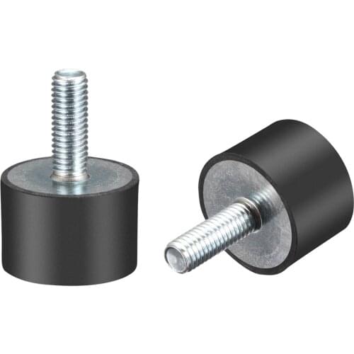 Uxcell 2Pcs M8 Thread Rubber Mounts Vibration Isolators Cylindrical Shock Absorber with Studs 30x20mm to Fitness Equipment