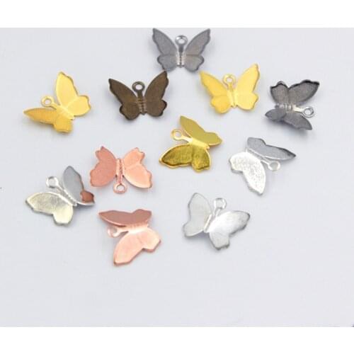 100pcs 11x13mm Gold Vintage Butterfly Charm Pendant For DIY Necklaces Bracelet Earring Jewelry Makings Supplies