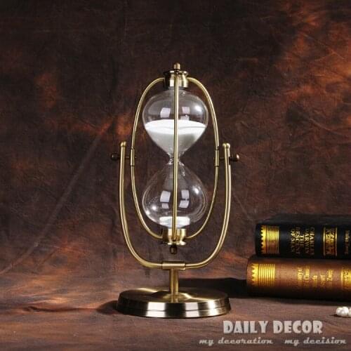 High quality rotatable vintage metal sand hourglass timer 30 minutes timer or clock,nice gift home decoration Free shipping
