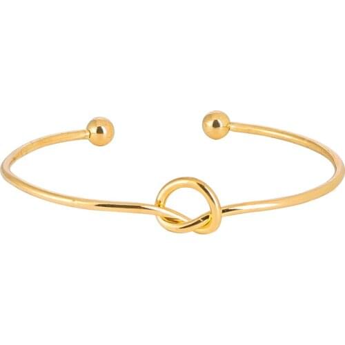 Gold Knotted Heart Shaped Bracelet Women Fashion Gift For Bracelets