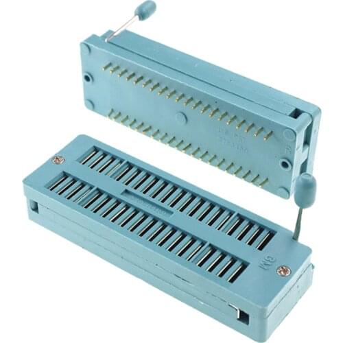 1pcs Test IC DIP ZIF ZIP Socket 40 Pin Pitch 2.54 mm Universal Dual Row Spacing 15.24 mm 0.6" 2x20 40 Position Grid