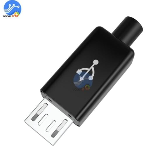 Micro USB Male Connector Jack Cable Plug Black Welding Data OTG Line Interface USB Cable Connector Adaptor