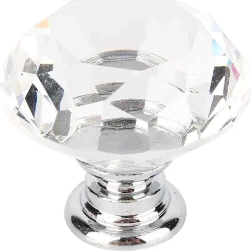 10Pcs 30mm Crystal Glass Cabinet Knobs Drawer Dresser Knobs Cupboard Handles Set