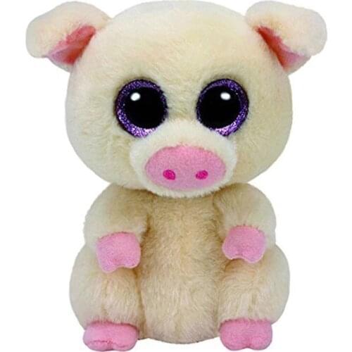 15CM Ty Beanie Piggley Glitter Big Purple Eyes Cute Kawaii Pig Stuffed Plush Doll Kids Toys Baby Toys Children Birthday Gifts