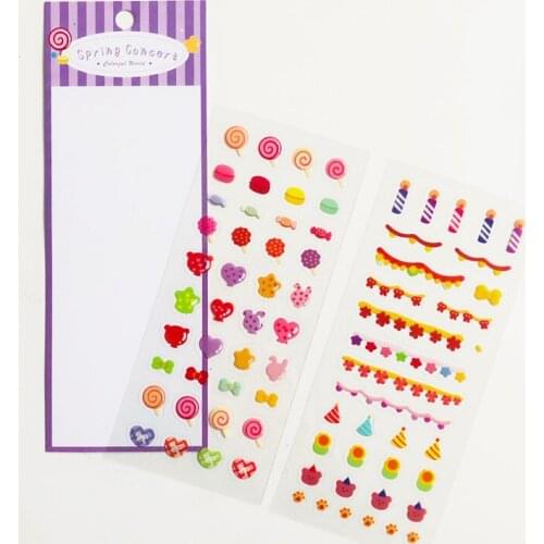2 Sheets/Bag Birthday Cabdy Party Decorative Bullet Stickers Diary Handbook Decoration