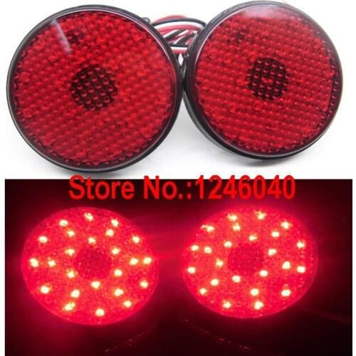 2PCS Red/Black lens LED Rear bumper reflector light tail brake stop light lamp for Toyota Highlander Sequoia ZRR70 Noah Voxy