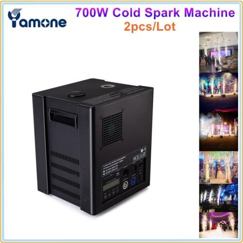 2pcs/Lot 700W Cold Spark Fireworks Machine Remote/DMX Control Sparklers Indoor Outdoor Wedding Celebration Party