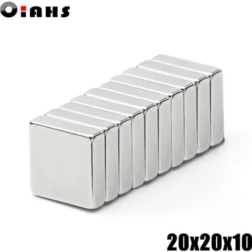 20pcs 20x20x10 Neodymium Magnet 20*20*10 mm N35 NdFeB Block Super Powerful Strong Permanent Magnetic imanes Block