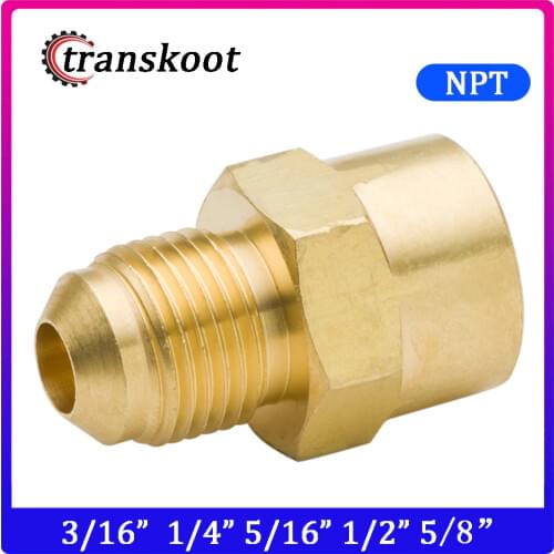 2pcs Brass Tube Fitting SAE 45 Degree Flare with Male NPT Thread Hose OD 3/16" 1/4" 5/16" 3/8" 1/2"