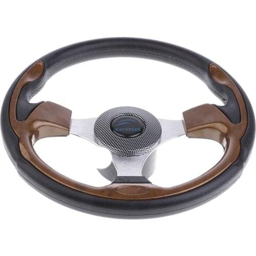 320mm Aluminum Alloy Marine Boat Pontoon Steering Wheel 3-Spoke 3/4" Shaft