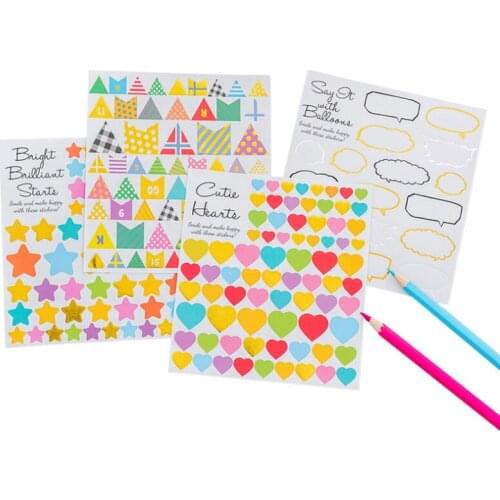 50packs/lot Childrens Cartoon Decorative Creative Geometric Stickers Eleven Selections Stickers For The Diary