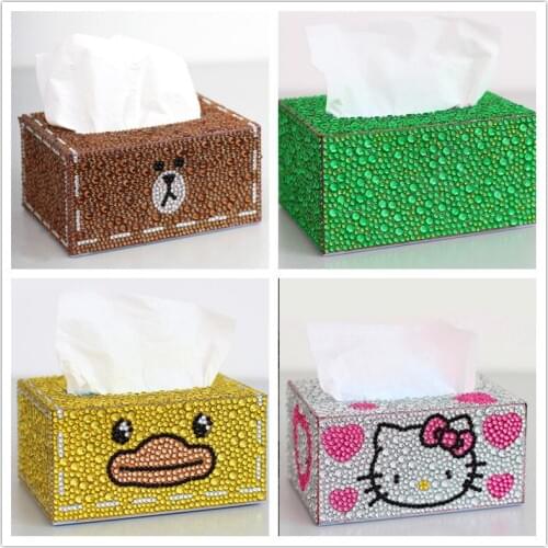 5D Cartoon Diamond Cross Stitch Special Shape Diamond Painting DIY Roll Tissue Box Cross Stitch Storage Box Jewelry Box