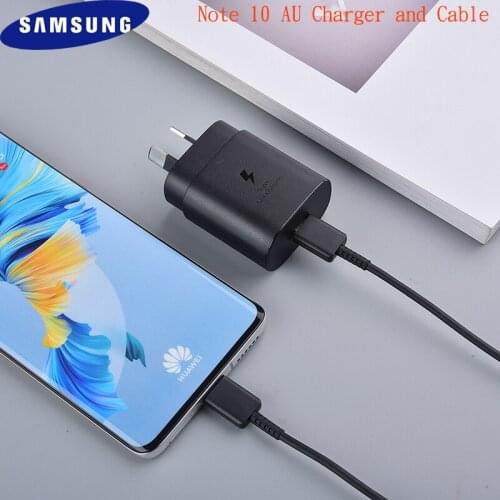 Samsung Note 10 25W AU Fast Charger Adapter 3A PD Charging Type C To USB C Cable For Galaxy Note 10+ S10 S20 Ultra S20FE A51 A71