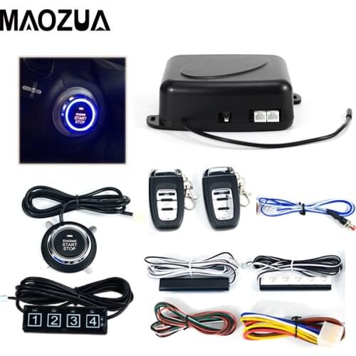 Car Alarm Startline Start Stop Engine Push Button for Car PKE Keyless Entry System Auto Remote Control System with Keyboard Code