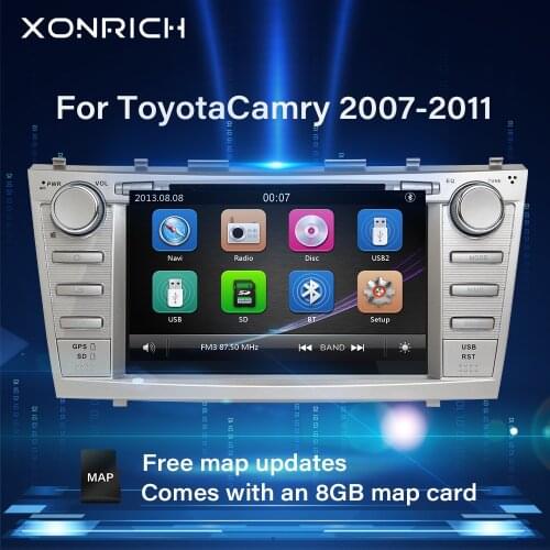 2 Din Car DVD Multimedia Player For Toyota Camry 2007 2008 2009 2010 2011 Aurion GPS Navigation Head Unit Stereo Radio Audio BT