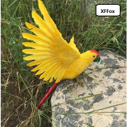 Big new simulation yellow parrot model foam&furs wings parrot bird doll gift about 40x60cm xf2420
