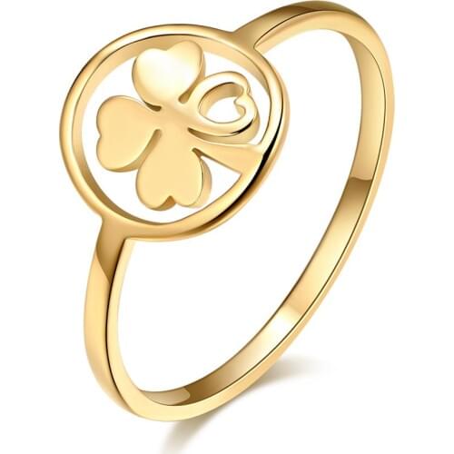 CACANA High Polished Stainless Steel Clover Ring For Women Love Engagemen Wedding Rings Anillos Mujer Bague Femme Jewelry R405