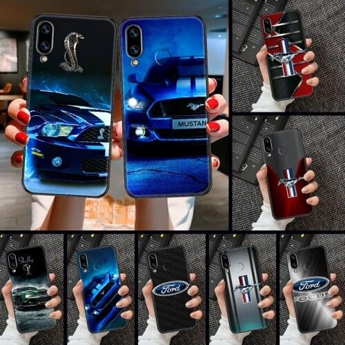 Sport car Mustang Phone case For Huawei Honor 6 7 8 9 10 10i 20 A C X Lite Pro Play black tpu shell painting back luxury cover