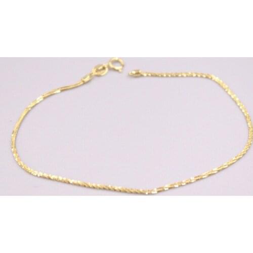 Pure 18K Yellow Gold Bracelet Lucky 1mm Wide Full Star Chain Bracelet Woman Gift 1g / 6.8inch Au750