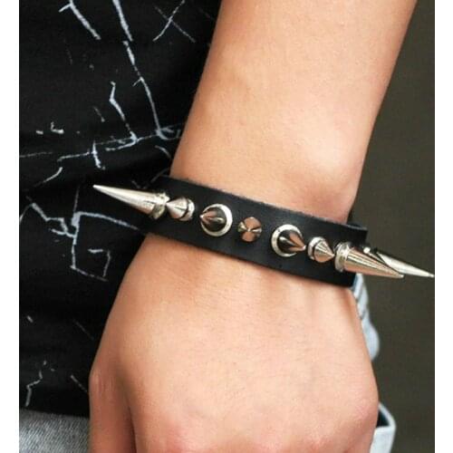 CIBOCIBO Punk Mens Bracelet 2021 Vintage Rivet Leather Bracelet Men Fashion Luxury Retro Classic Gifts For Men Pulsera Hombre