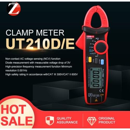 UNI-T True RM Digital Clamp Meters UT210E Capacitance Tester Non Contact Multimeter UT210B AC/DC Diode high precision Meter