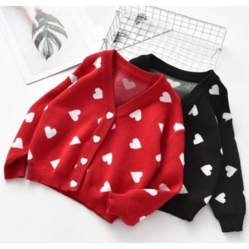 European And American Childrens Clothing 2020 Autumn Winter Childrens Sweater New Girls Cardigan Sweater Coat Pure Cotton
