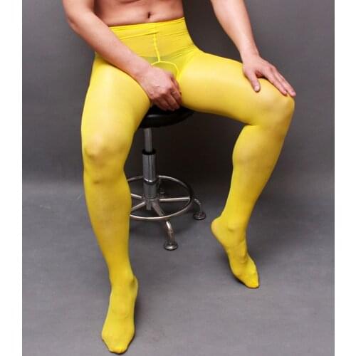 10 color Long Legging Sexy Mens Erotic Pantyhose Oil Shine Seamless Large size Stocking Hot Gay Man Lingerie seductive Socks