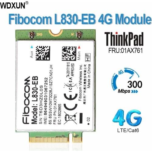 Fibocom L830-EB PLACA WWAN Para Lenovo Thinkpad X280 T480 T580 P52s L480 L580 T490 T590 P53s T490s X390 L490 L590 01AX761