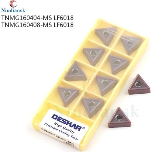 10PCS TNMG160404 TNMG160408-MS LF6018 high-quality indexable rotary turning tools carbide inserts external turning tools