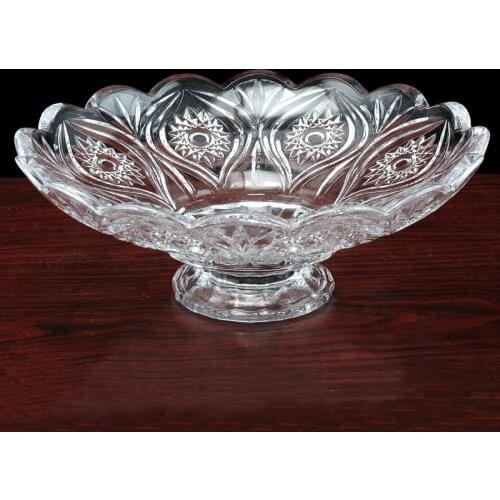 Exquisite home fashion minimalist glass crafts foot solar glass compote