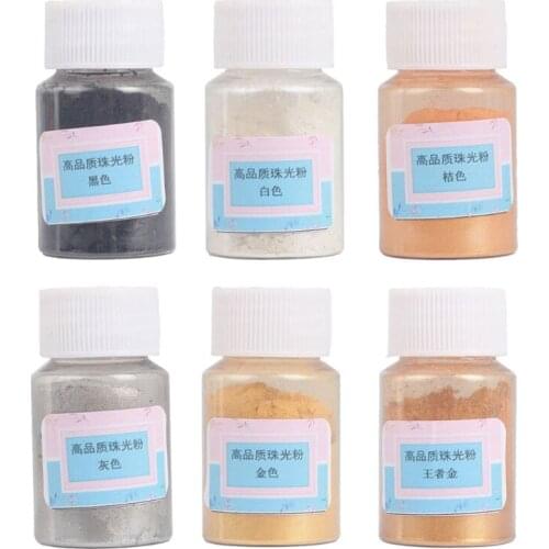 6 Colors Metal Tones Mica Pearl Powder Pigment Jewelescent Set Cosmetic Grade Metallic Dye Paint Epoxy Resin Art Making dropship