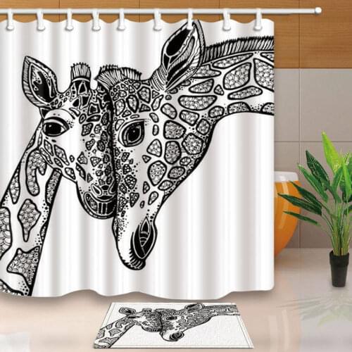 Best Nice Shower Curtain Funny Cartoon Giraffe Bath Curtain Waterproof Fabric for Bathroom Custom Made Cortina De Ducha