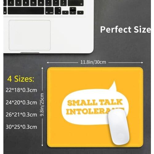 Small Talk Intolerant Mouse Pad DIY Print Introversion Introvert Autistic Aspergers Aspie Nerd Actually