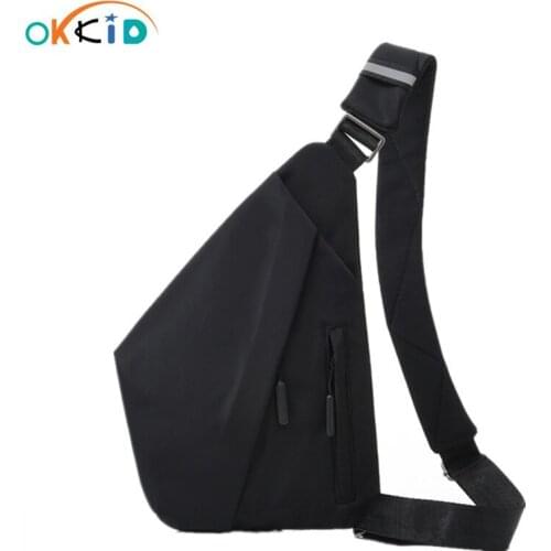 OKKID ultra thin cross body bags for men holiday travel mini anti theft bag small chest bag boy one shoulder mobile phone bag
