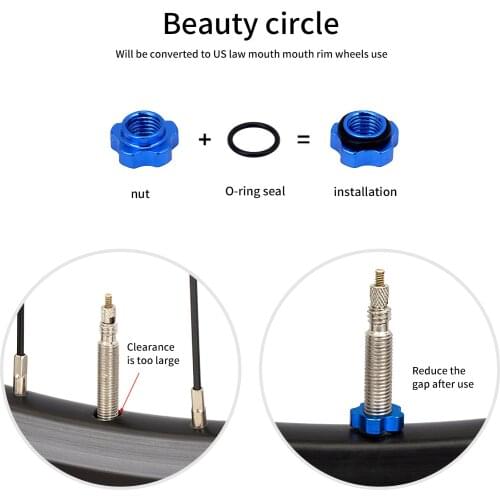 Mountain Bike Nozzle Rim Conversion Sleeve Bicycle Rim Nut Valve Core Nut
